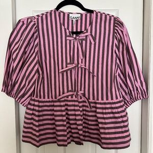 Ganni Striped Blouse NWT